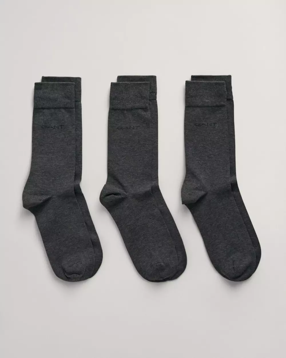 GANT - MERCERIZED COTTON SOCKS 3-PACK, TILBEHØR, SOKKER, GANT, 202303_9960263_90, HERRE, CHARCOAL MELANGE