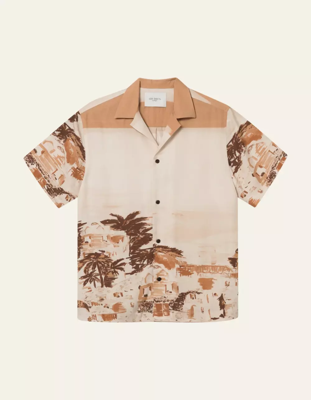 Les Deux - Coastal AOP SS Shirt - Terracotta, SKJORTER, FRITIDSKJORTER, LES DEUX, LDM401079_738738, Shirt, HERRE, Terracotta