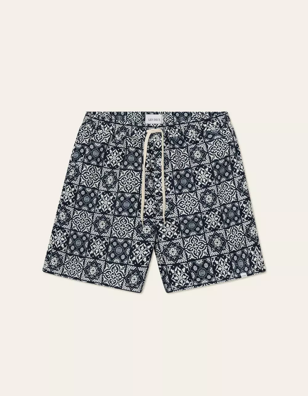 Les Deux - Stan AOP Swim Shorts 2.0 - Light Ivory/Dark Navy, BADETØY, BADESHORTS, LES DEUX, LDM540027_218460, HERRE, Light Ivory/Dark Navy