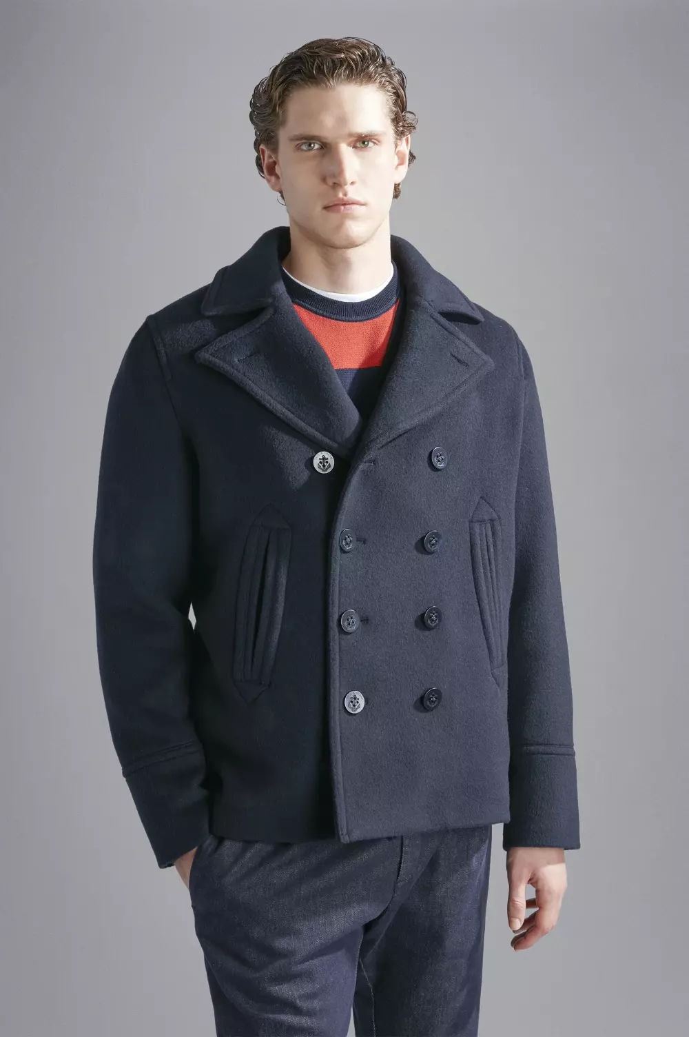 PAUL & SHARK - MAN'S PEACOAT C.W. WOOL - BLUE, JAKKER & YTTERTØY, ULL / WOOL, PAUL & SHARK, 50_62012000, BLUE