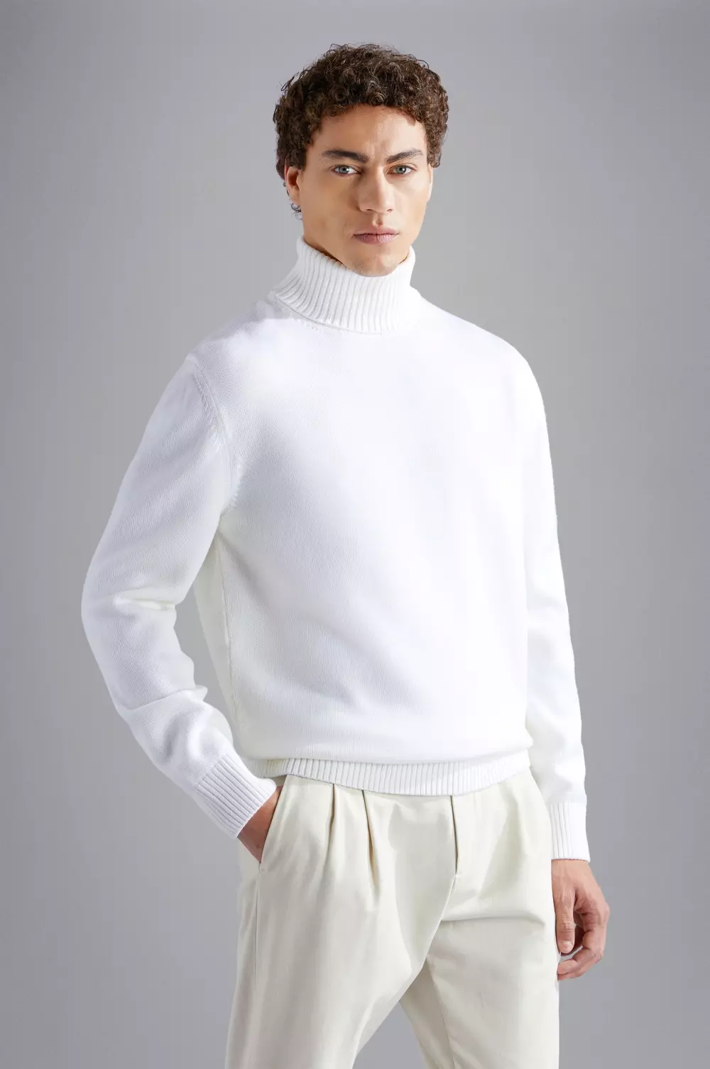 PAUL & SHARK - MEN'S WOOLLEN TURTLENECK - OFF WHITE, GENSER & CARDIGAN, ROLL NECK, PAUL & SHARK, 469_61101130, OFF WHITE