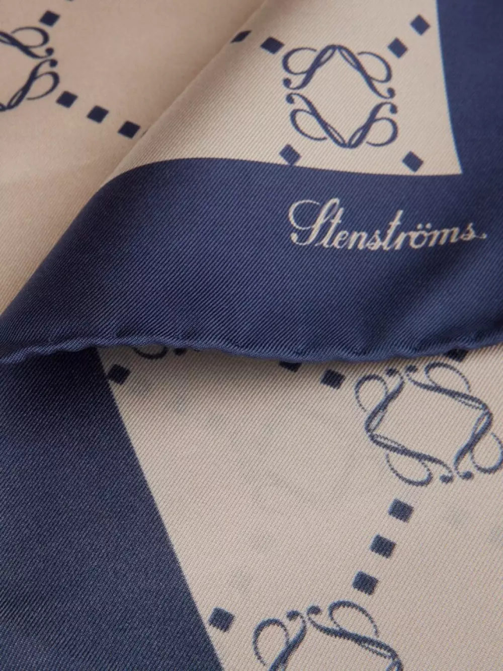 Stenstrøms - 9314910000_191 - Silk Scarf 67x67cm - Blue pattern - One Size