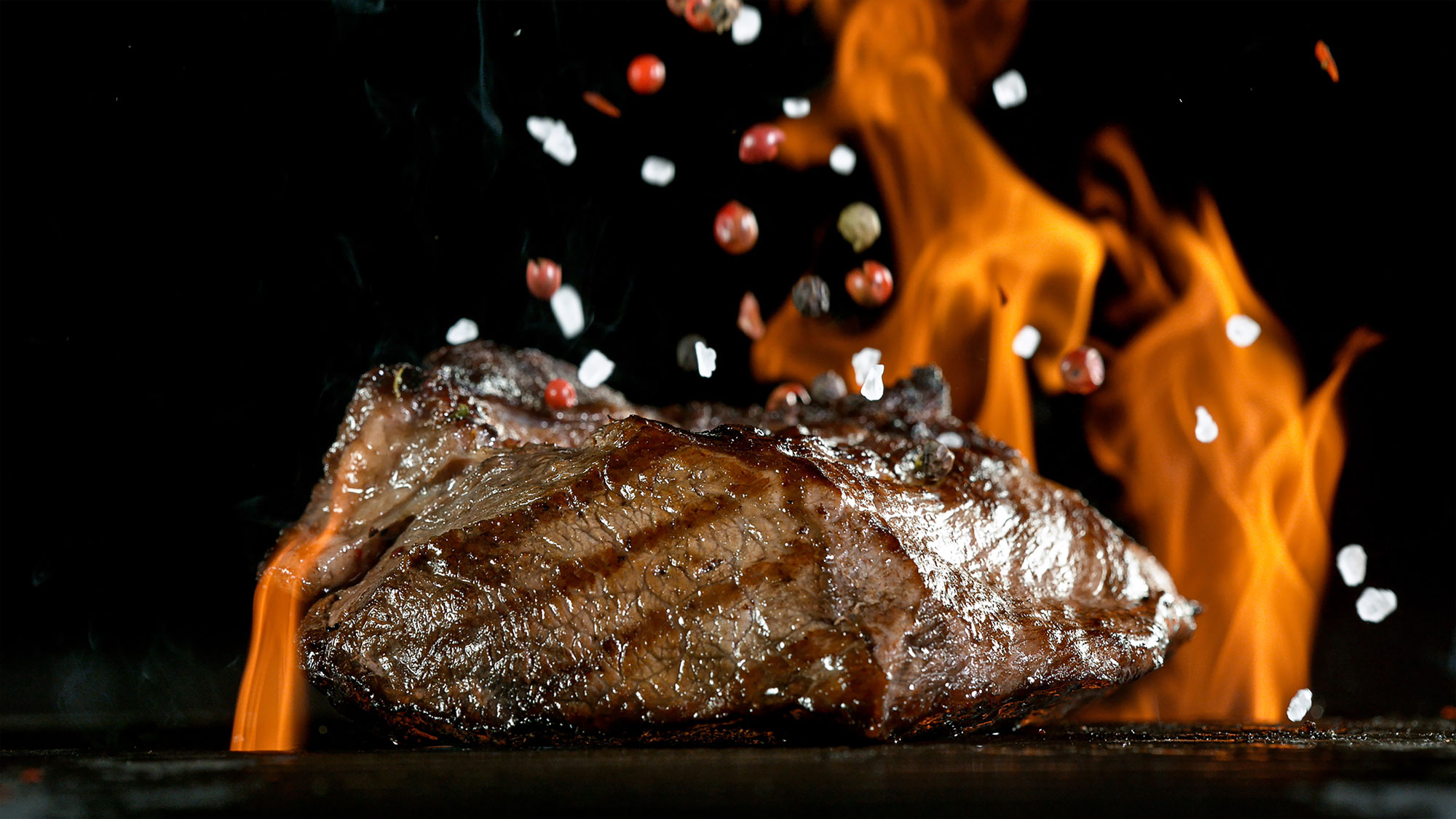 Steak on grill at Buffalo