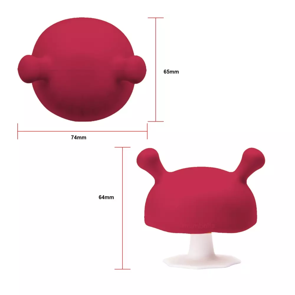 Soothing Teether, MOMBELLA MIMI MUSHROOM - RØD, 5060666870589, Baby, Biteleke, MOMBELLA, DONGGUAN PHUSHEN BABY PRODUCTS CO., LTD, Mushroom Soothing Teether-chimney Red, 00117, Den populære biteleken som gir ro til både store og små. Fra 0-8 mnd