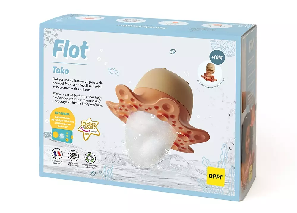 FLOT - BLEKKSPRUTEN TAKO, 3770012737337, Baby, Badeleke, OPPI, OPPI SAS, Flot Tako, OFTA01, Badeleke 10 mnd+