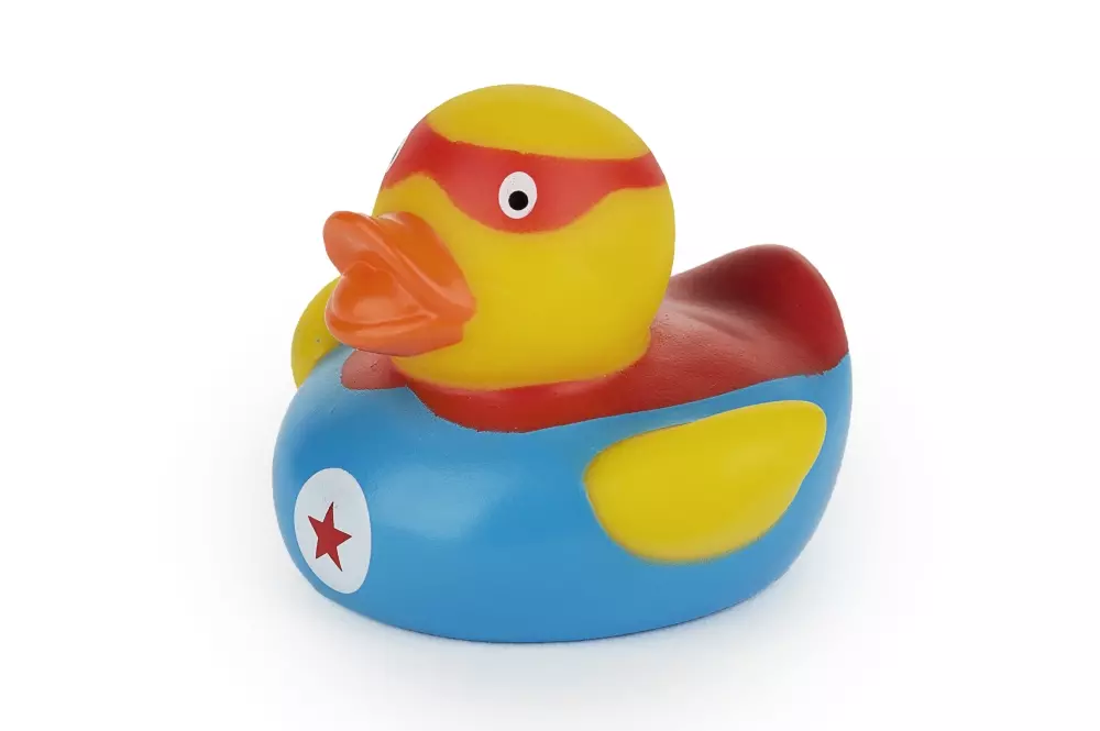 BADEAND SUPERHELT, 5420071704006, Velvære barn, Artige badeender, ISABELLE LAURIER, DE LAURIER BVBA, BATH DUCKY SUPERHERO, 16404, Størrelse 55 x 58 x 50 mm