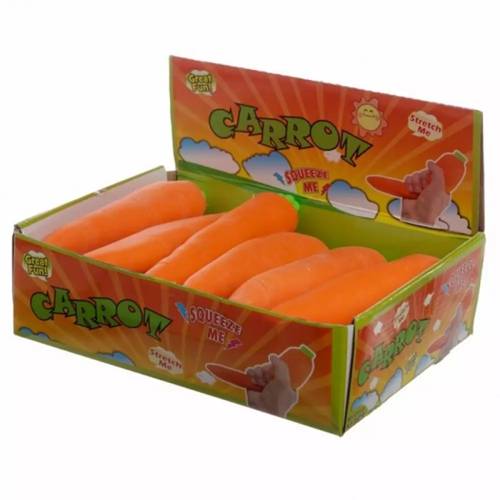 SQUEEZE STRETCHY CARROT 19CM, 7300009805051, 1000038966, Inneleker, Fidget, småleker og morosaker, 80505