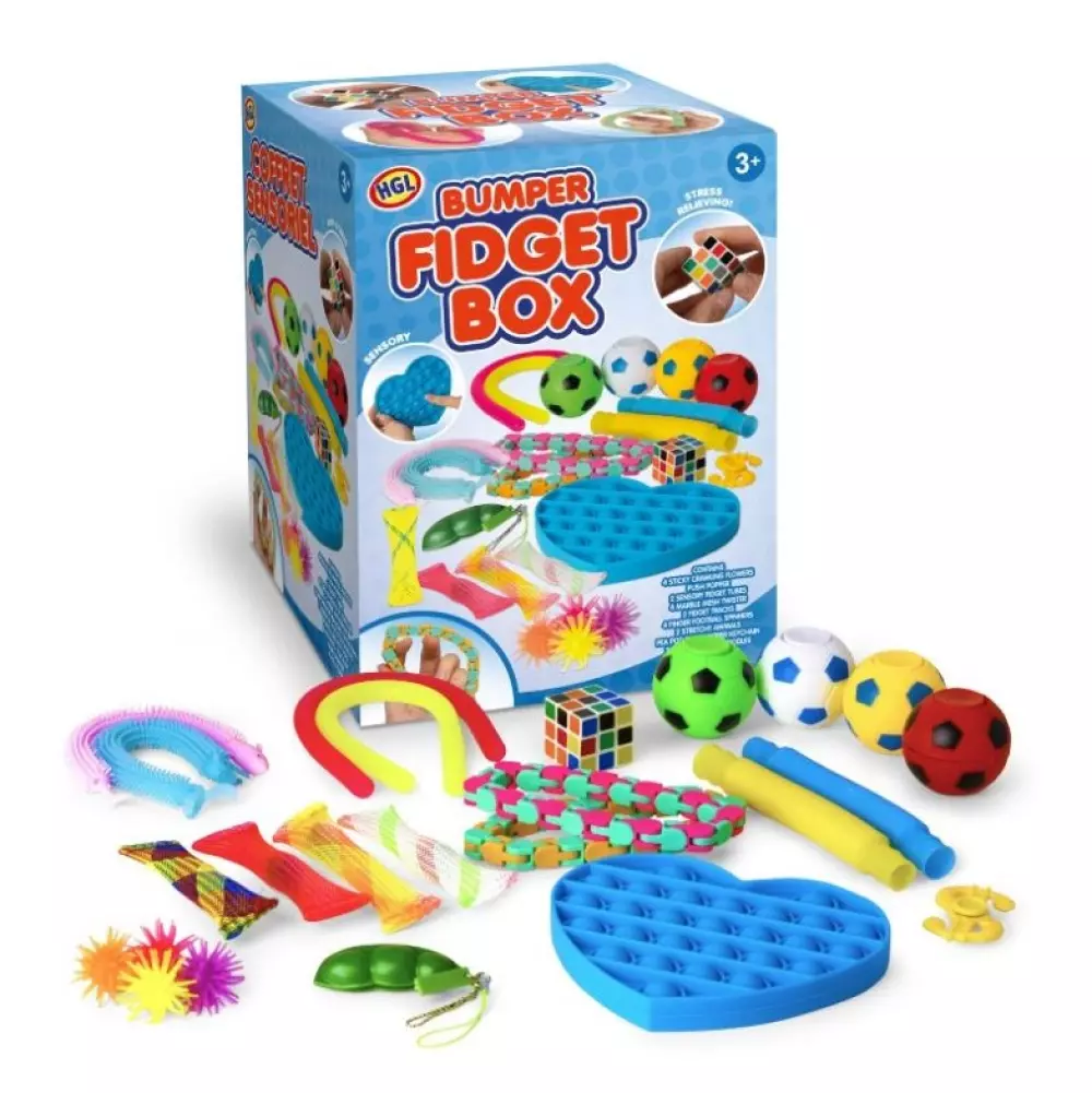 FIDGET BOX 24 DELER, 5021813210832, 1000038970, Inneleker, Fidget, småleker og morosaker