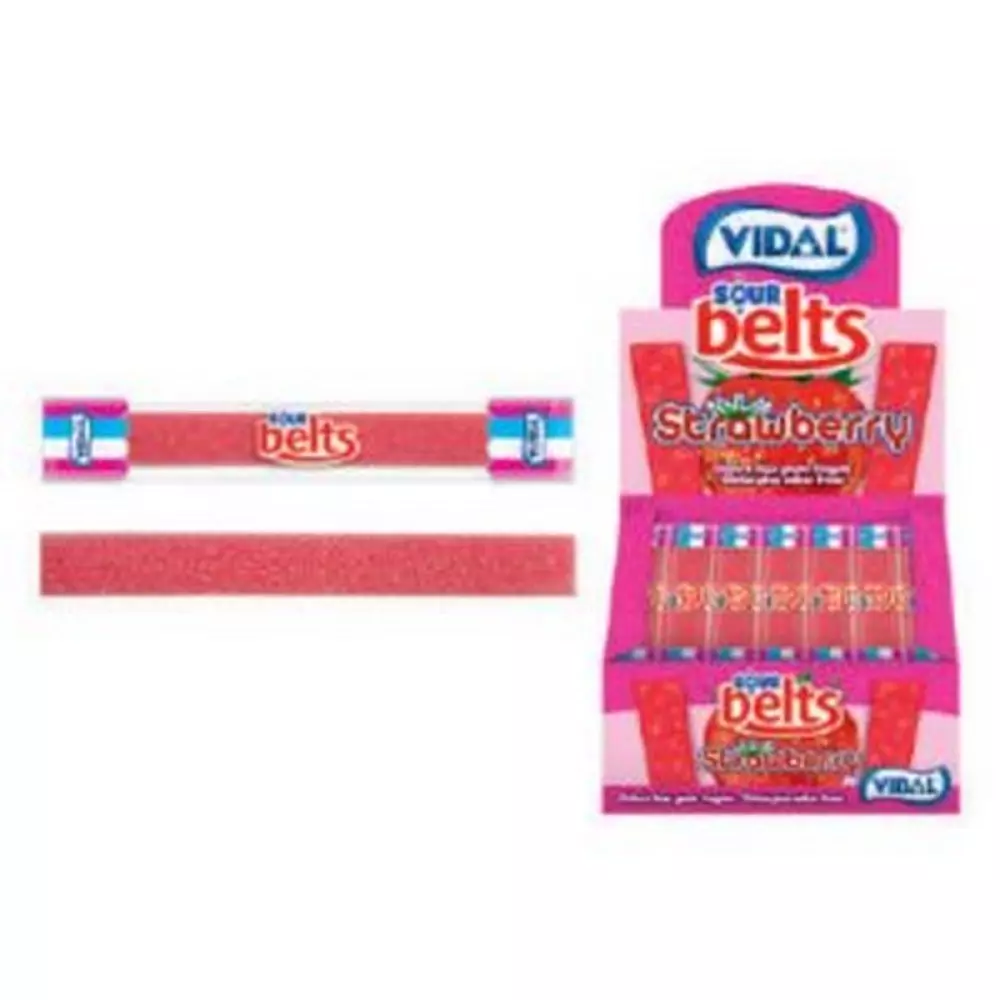 VIDAL SOUR BELTS STRAWBERRY 9G, 8413178025836, 1000040792, Spise og drikke, Godteri, 1099093