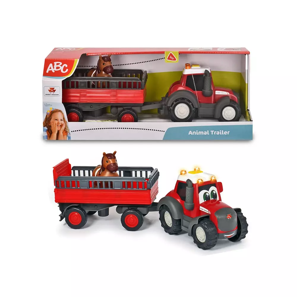 ABC MASSEY FERGUSON TRAKTOR MED DYRETRAN, 4006333074622, 1000040960, Inneleker, For de minste, ABC, 204115002, SI-204115002