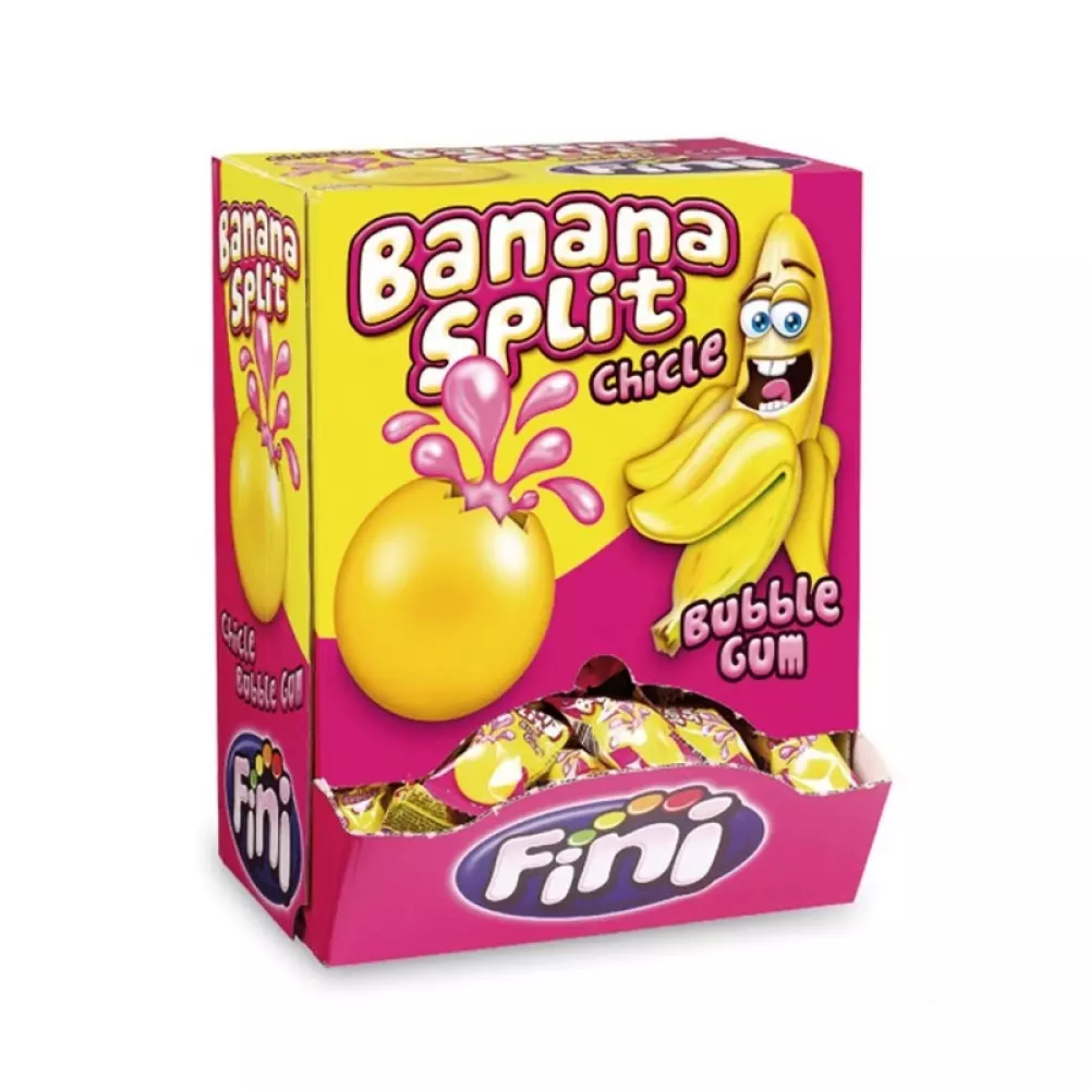 FINI BANANA SPLIT BUBBLE GUM, 8410525198878, 1000041880, Spise og drikke, Tyggegummi, 34458