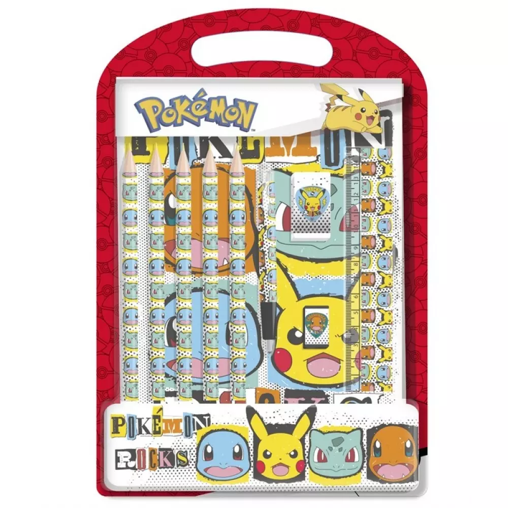 POKEMON STATIONERY SET W PENCIL CASE, 7393616501614, 1000042906, Pokémon, Pokémon produkter diverse, 68975