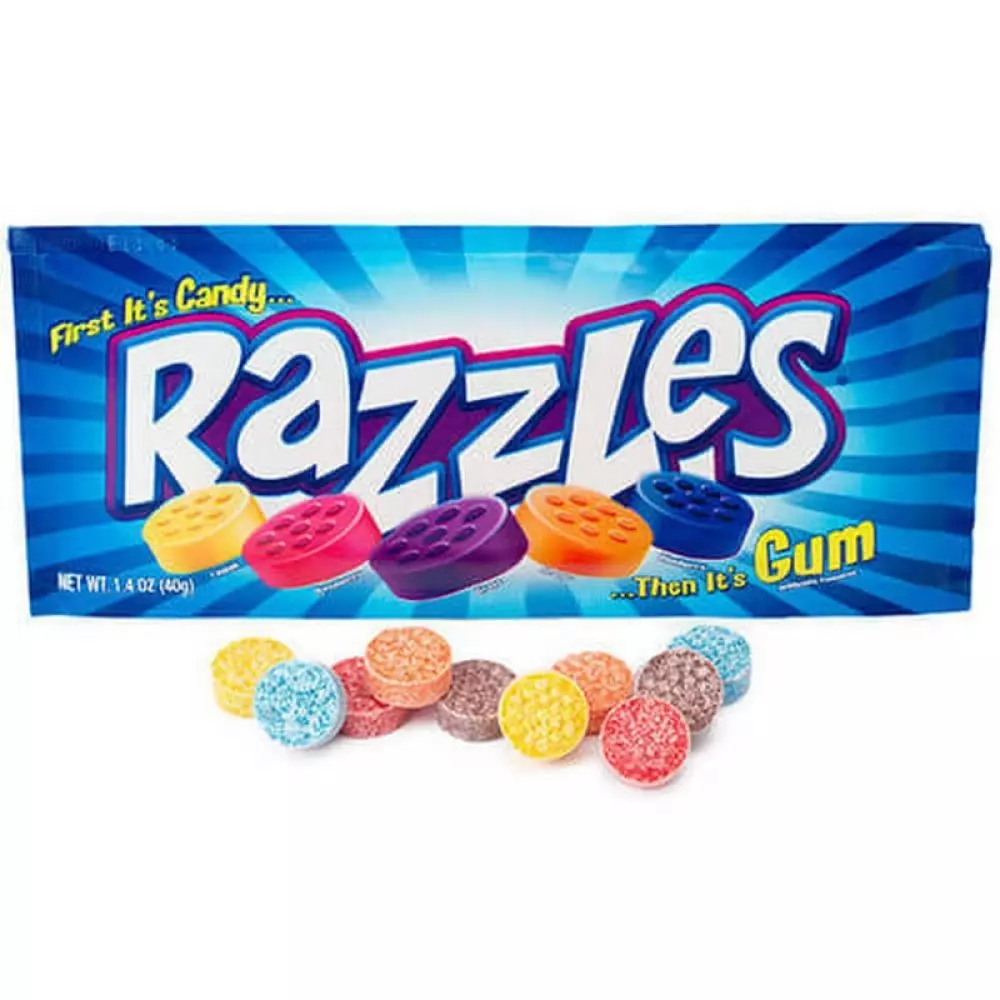 RAZZLES ORIGINAL CANDY BUBBLEGUM 40G, 59642008288, 1000044186, Spise og drikke, Tyggegummi, 340824