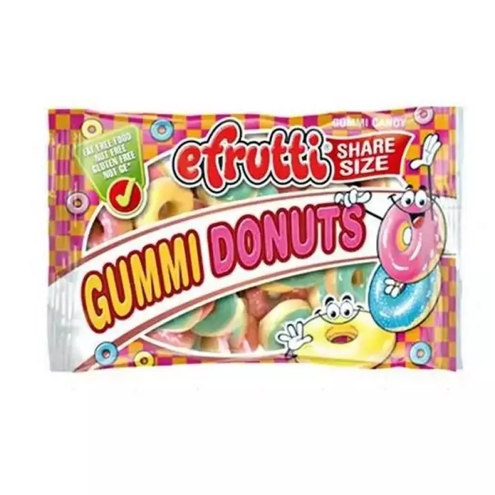 EFRUTTI GUMMI DONUTS SHARE BAG 57G, 813805000065, 1000044449, Spise og drikke, Godteri, 363312