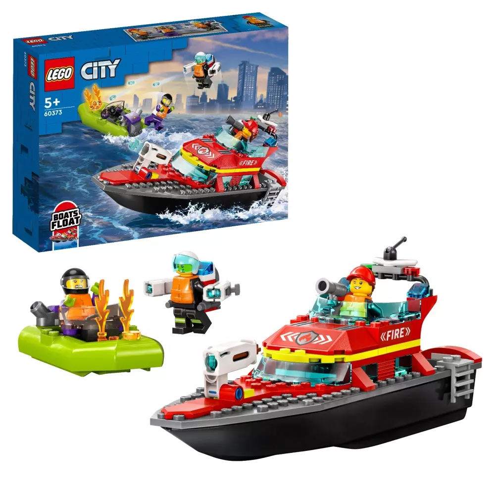 LEGO 60373 BRANNVESENETS REDNINGSBÅT, 5702017416335, 1000044546, LEGO®, City, 60373, LE-60373