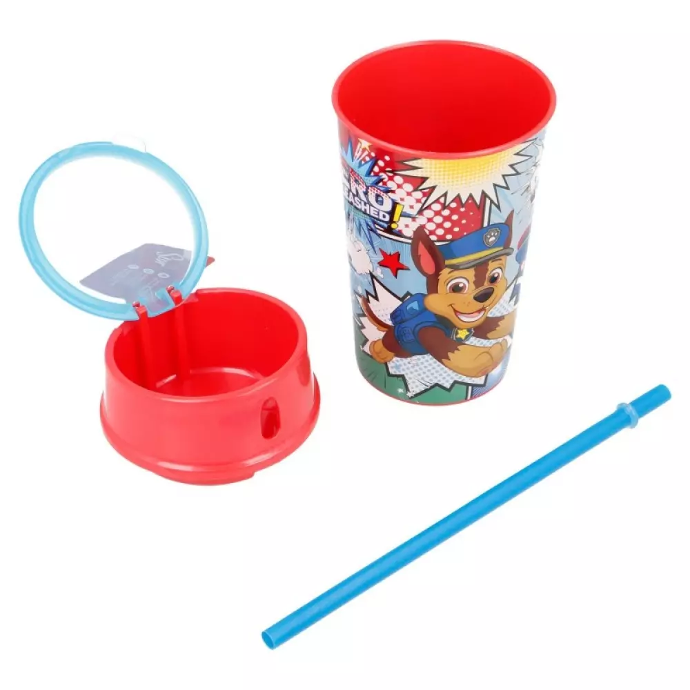 PAW PATROL SNACK DRIKKEGLASS MED LOKK OG, 8412497189014, 1000046232, Skolesaker, Matbokser og drikkeflasker, PAW PATROL, 18901, MA-18901