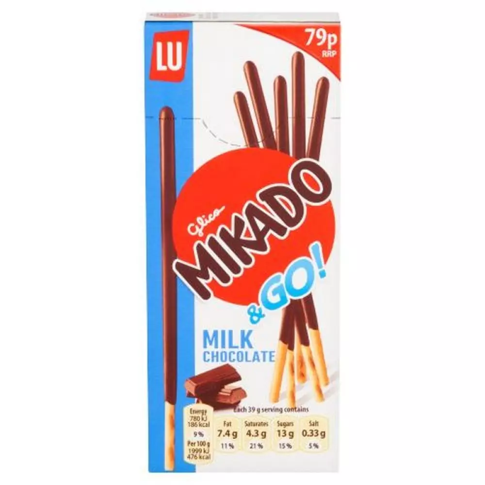 MIKADO & GO MILK CHOCOLATE 39G, 7622201762452, 1000046401, Spise og drikke, Sjokolade, 314061