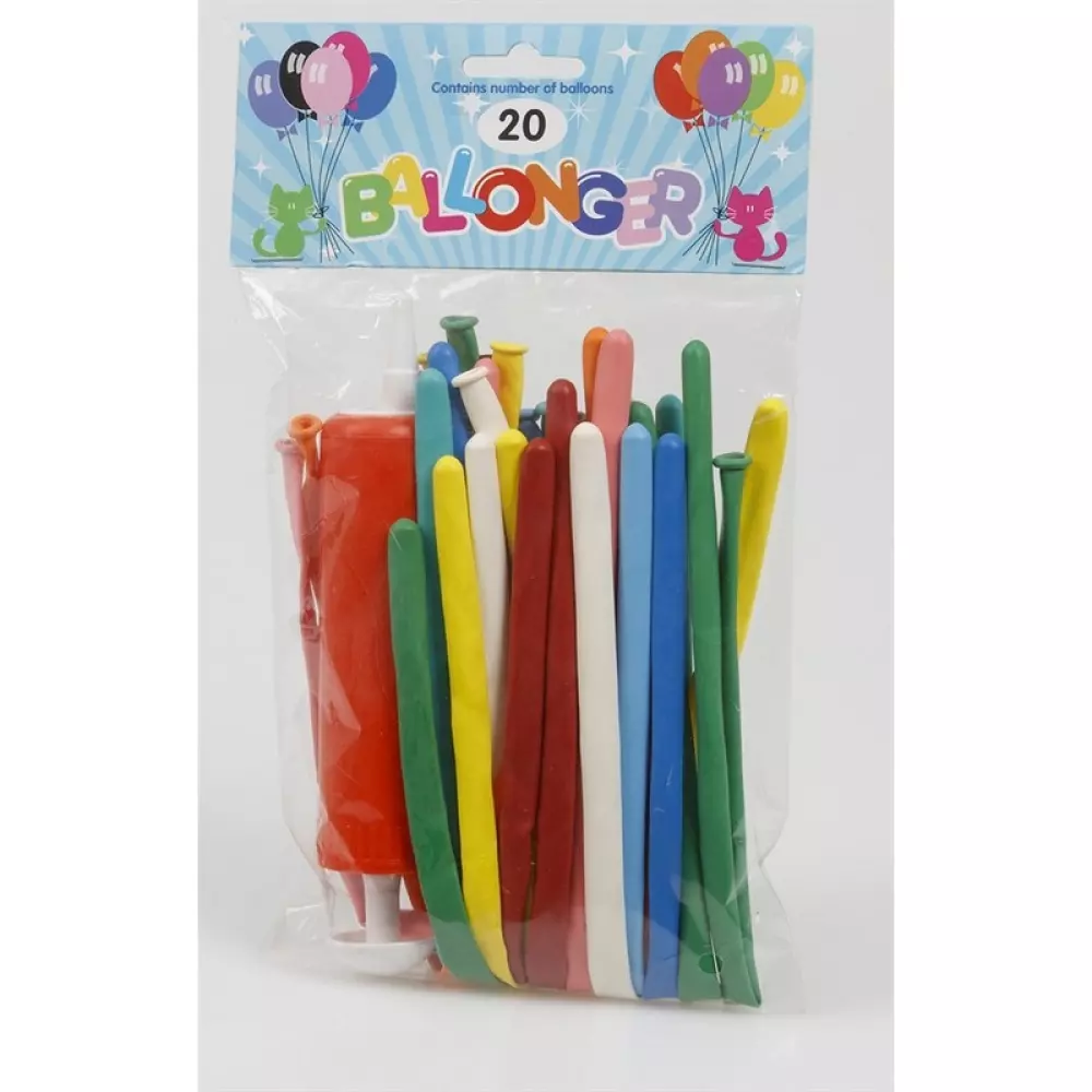 FIGURBALLONGER INKL. PUMP 20-P (6), 7393616442085, 1000046916, Party, Bursdag og Utkledning, Ballonger, 79928, HI-79928