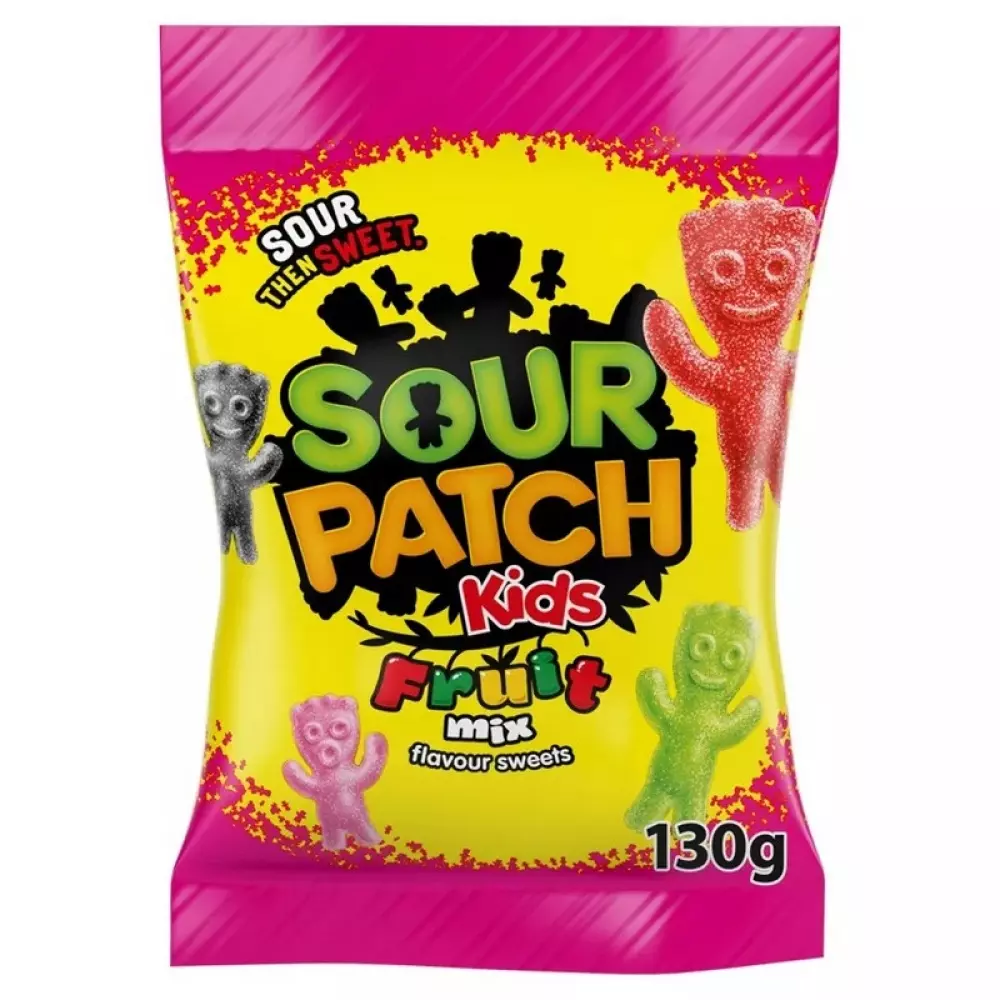 SOUR PATCH KIDS FRUIT MIX SHARE BAG 130G, 7622202008764, 1000047369, Spise og drikke, Godteri i pose, 314563