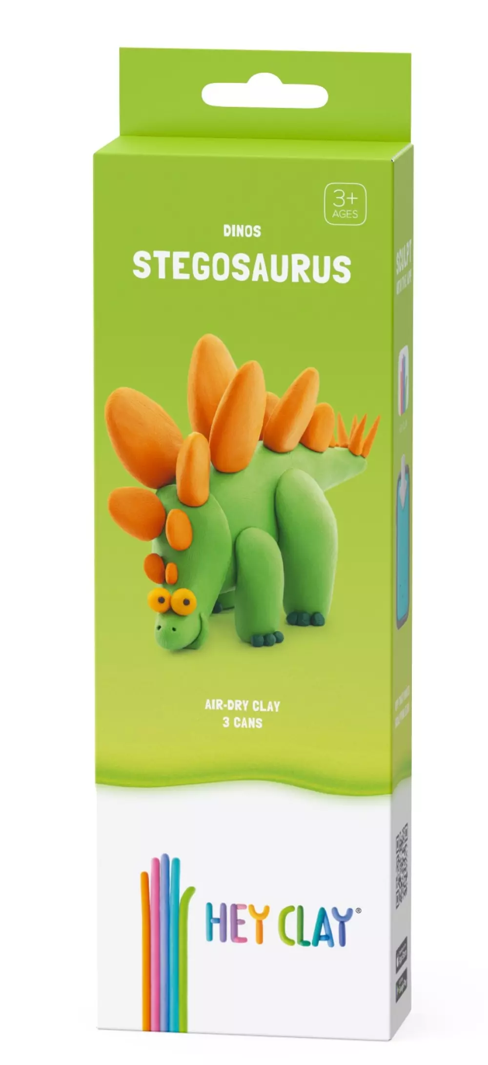 HEY CLAY - STEGOSAURUS - 3 CANS, 4897105242130, 1000048126, Inneleker, Hobby og kreative leker, HEY CLAY, HEY CLAY STEGOSAURUS 3 CANS, 103825, 3 bokser, inntil 5 farger