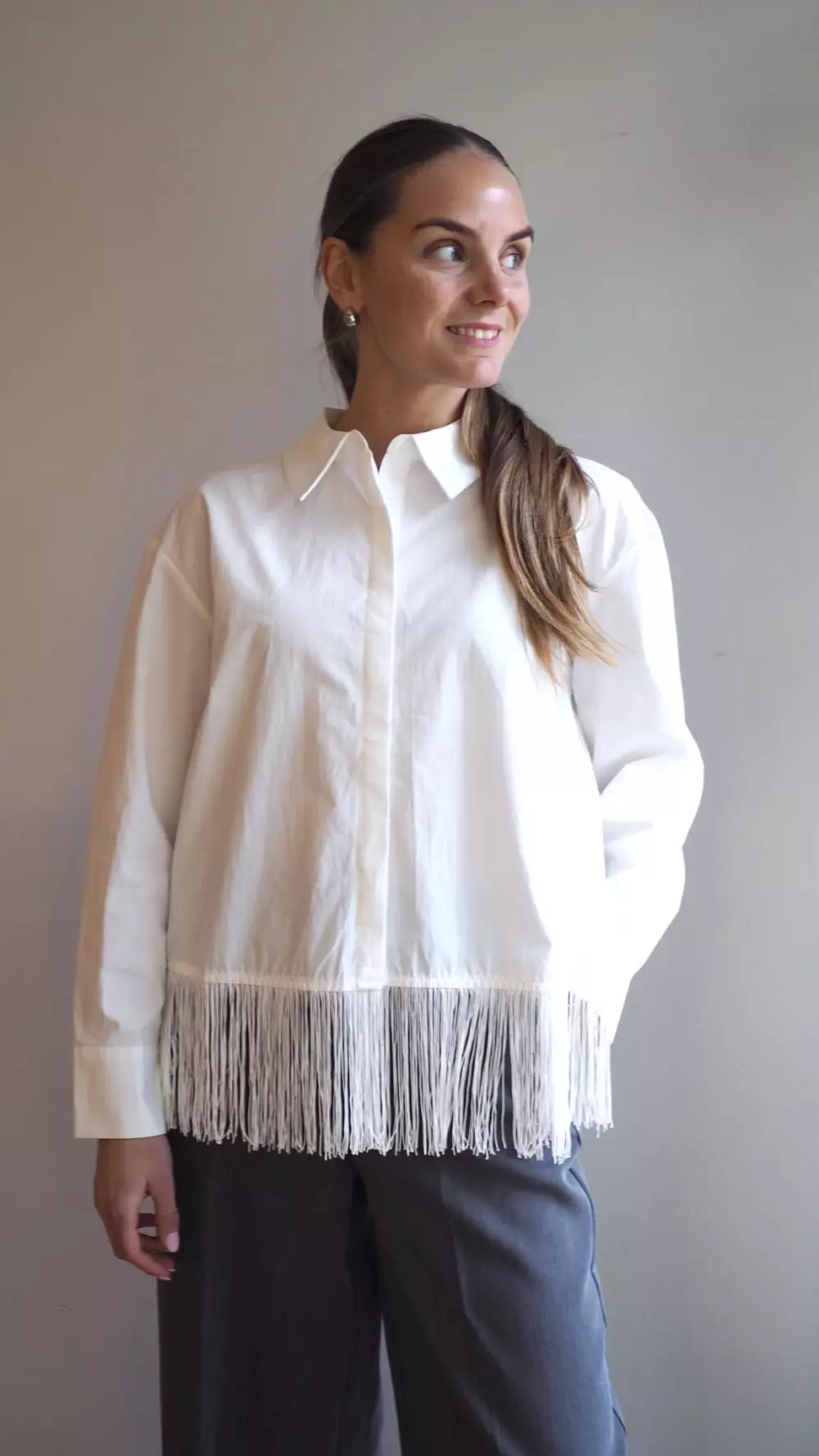 FRINGE SHIRT WHITE